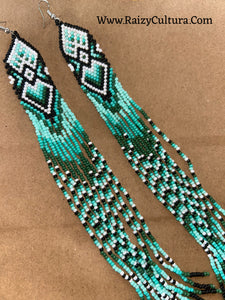 Black/Green/Turquoise earrings